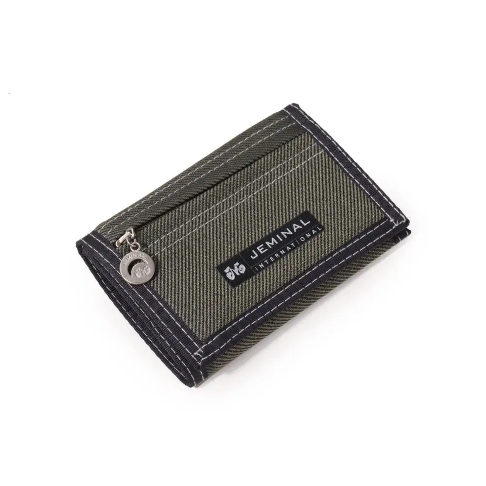 Canvas Trifold Wallet Portable Short Change Purse ID Card Cash Coin Purse Card Holder Multifunctio Men's Small Clutch