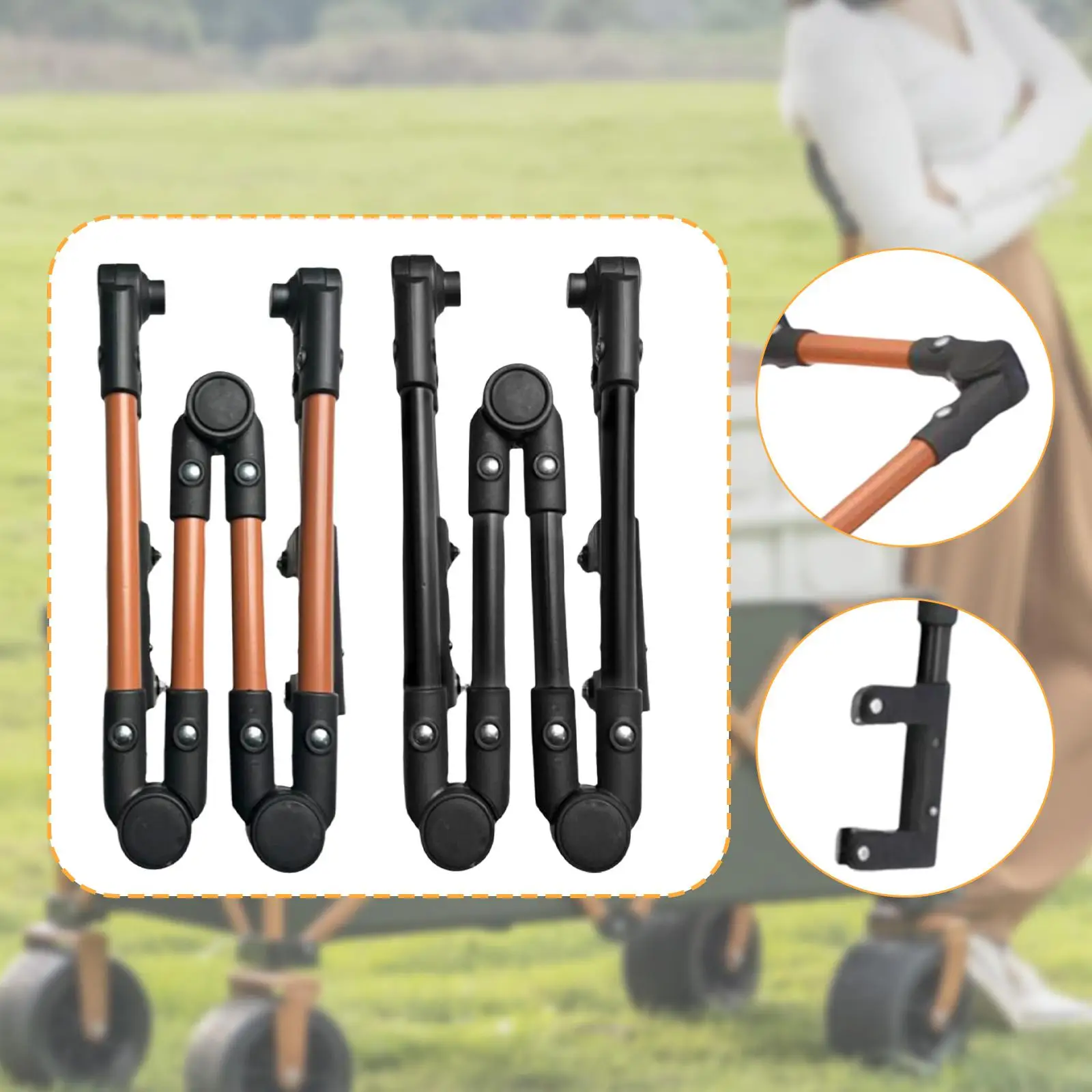 Camping Wagon Handle Folding Wagon Push Handle Adjustable Easy Installation Garden Cart Accessories Spare Part Push Pull Bar