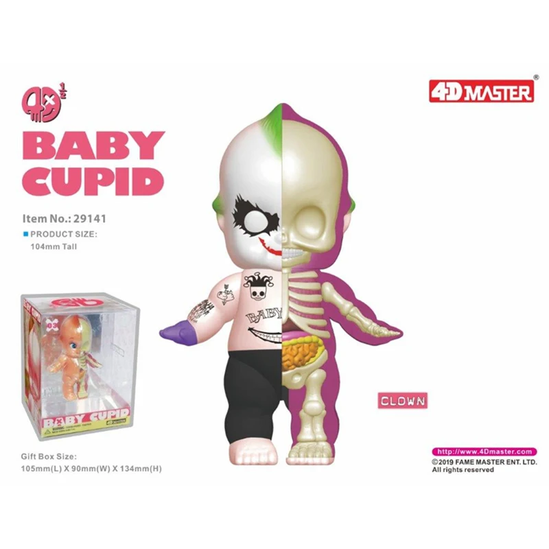 10CM 4D Master Half Baby Cupid Anatomy Model Funny Skeleton  Anatomical Cartoon Figurine Model Halloween Decoration Gifts