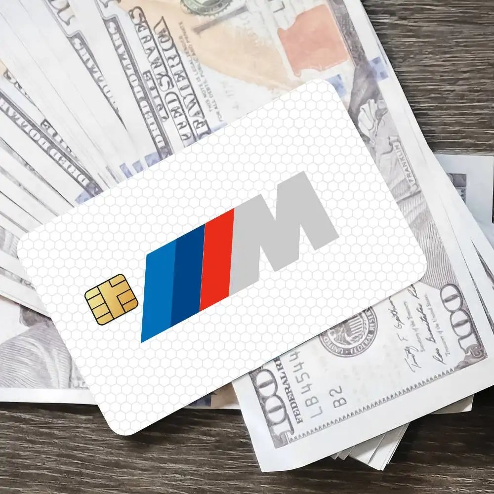 BMW مفتاح بطاقة سيارة متعاطي المخدرات ملصق مقاوم للماء فيلم الجلد غطاء بطاقة الائتمان ملصقات 4 قطعة الخصم الجبهة الديكور البنك حافلة تمرير