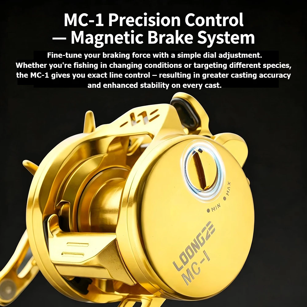 LOONGZE Airlite NEW B51MC BFS Baitcasting-Rolle, Ganzmetall-Baitcast-Rolle mit 7,1:1 8,1:1 Übersetzungsverhältnis, ultraleichte Finesse-Angelrolle – Detail 3