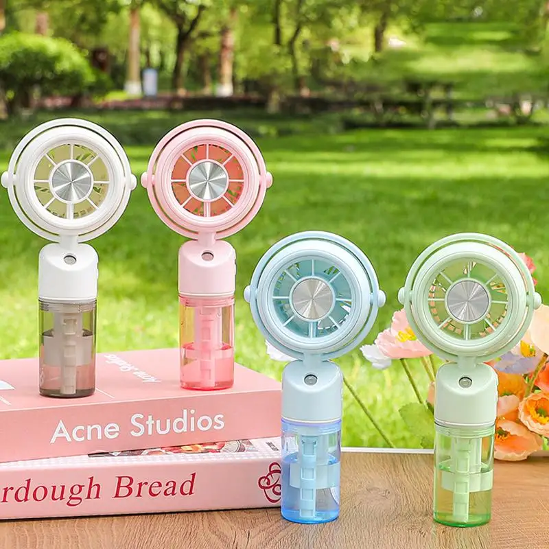 Rechargeable Handheld Misting Fan-Portable Battery Operated Water Mist Fan With 3 Adjustable Speed-Cooling Fan·