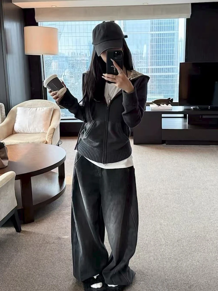 Ay Capuchon Rits Gebreid Open Vest Dames Herfst Winter Luie High-End Trui Jaet Innerlijke Slijtage Top Quali Faion