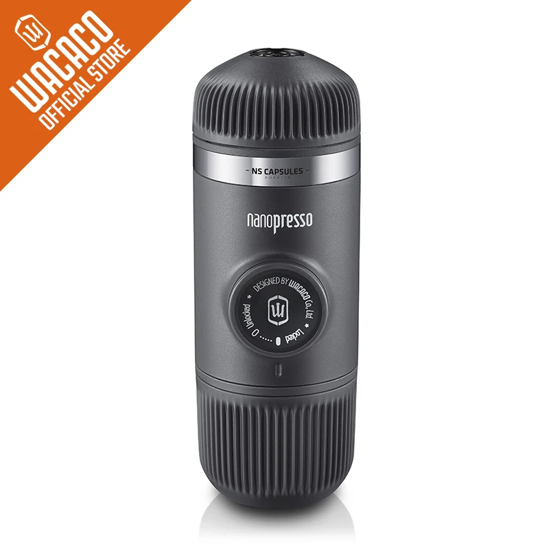 Wacaco Nanopresso Portable Espresso Maker, Pacote com Adaptador NS, Compact Travel Coffee Maker, Bebidas em movimento