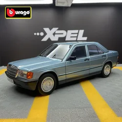 Bburago-coche clásico de aleación de Metal fundido a presión para niños, vehículo de coche antiguo Retro, modelo de simulación, regalo de juguete, 1:24, mercedes-benz 190 E 2,6