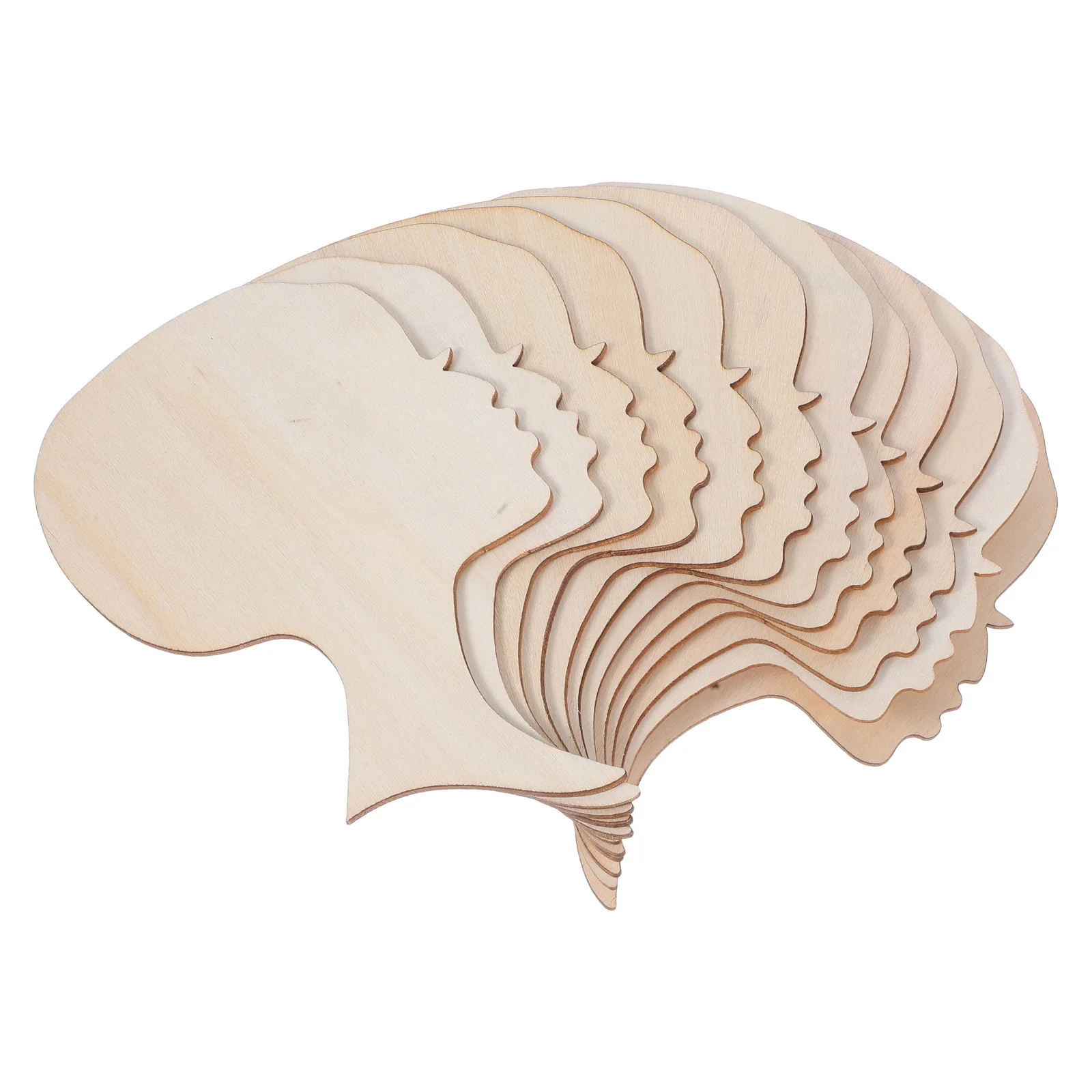 

12Pcs DIY African Woman Face Wood Cutouts Blank Double-Sided Wooden Slices Easy to Paint Drill for Home Decoration