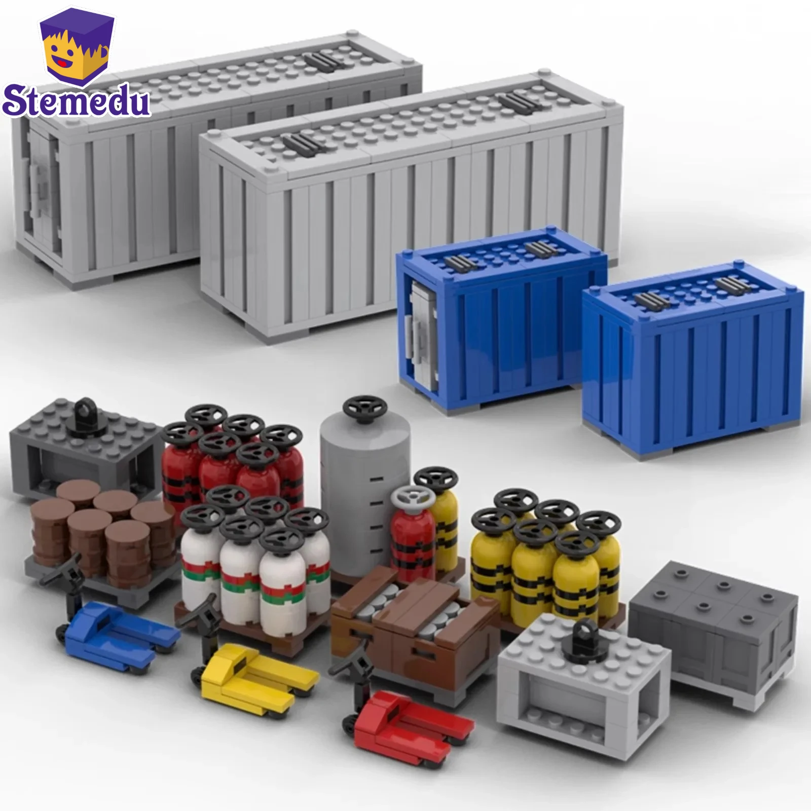 

MOC City Construction Топливный бензобак Строительные блоки Комплект винных бочек Контейнер для товаров Вилочный погрузчик Модель Кирпичи Игрушки для мальчиков Рождественский подарок