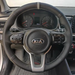 Custom Car Steering Wheel Cover 100% Fit For Kia Rio Rio5 K2 Picanto Morning 2017-2019 Auto Interior Accessories Steering Wrap