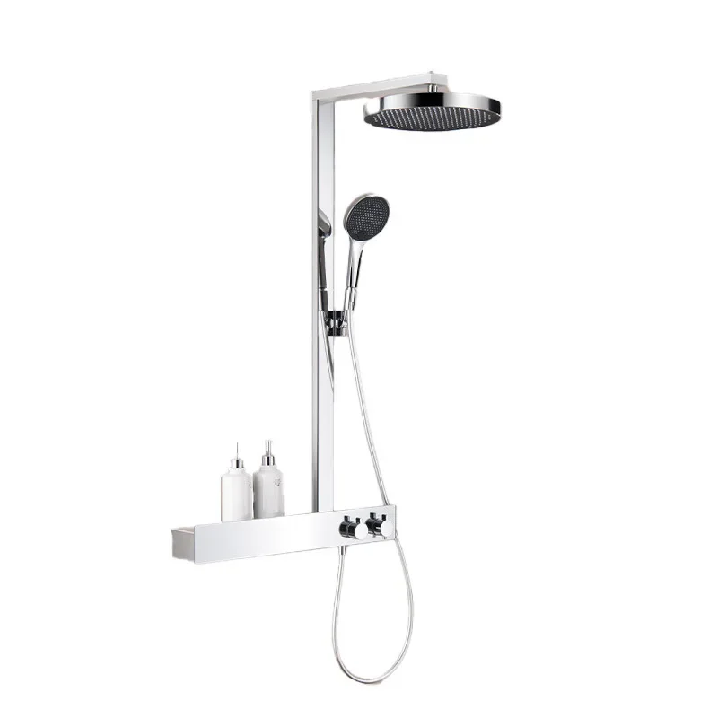 

one-hole four-out handheld shower set, three functions of rain shower, constant temperature household, shelf