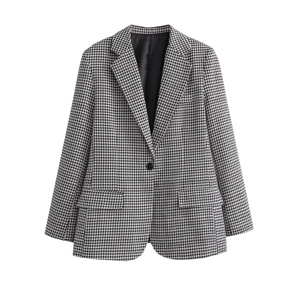 PB&ZA 2024 Spring New Women\'s Fashion and Elegance Commuting Versatile One Button Flip Collar Suit