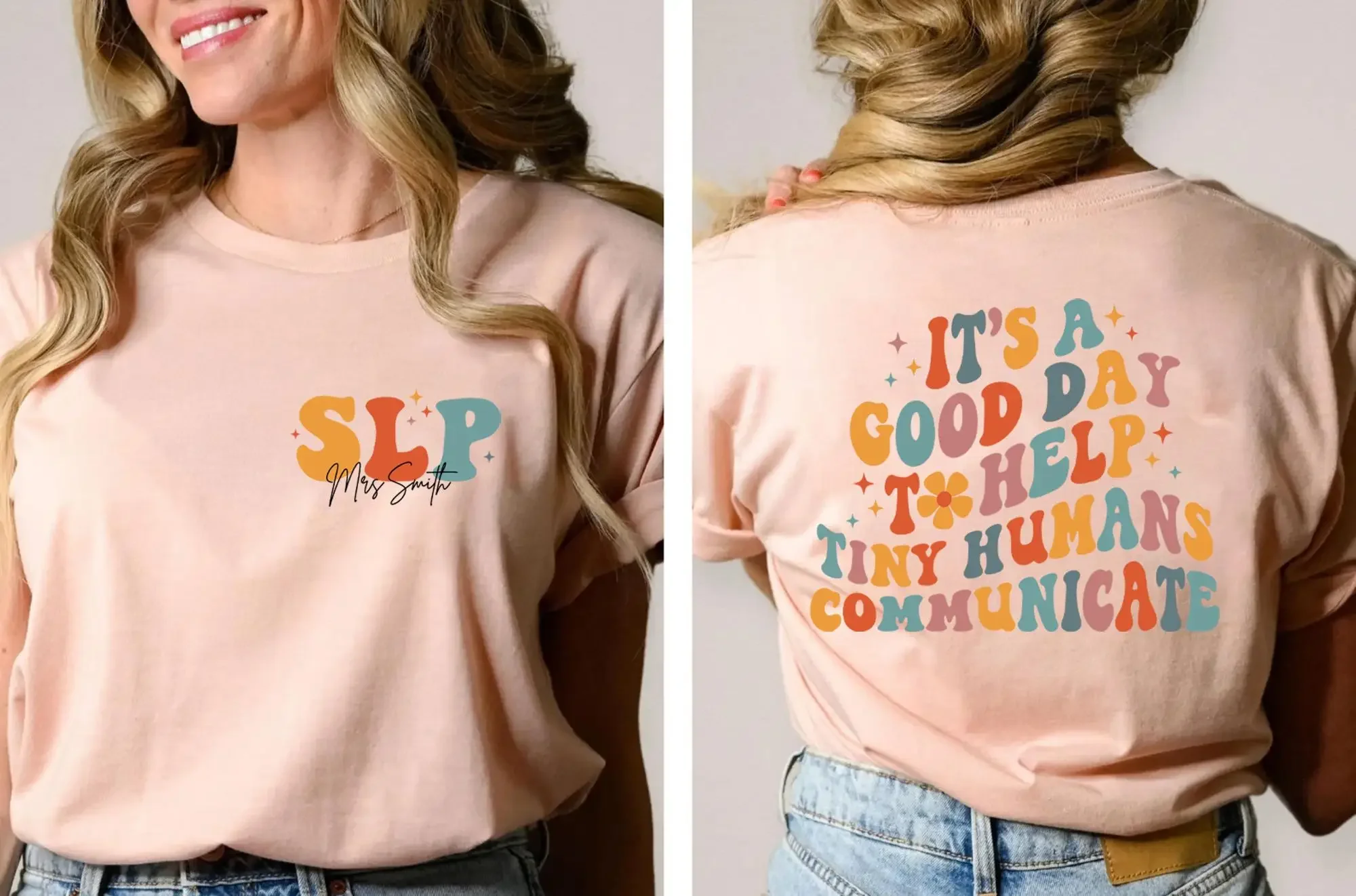 Es un buen día para ayudar a los pequeños seres humanos a comunicarse, camiseta con estampado de terapia del habla y del lenguaje para patología