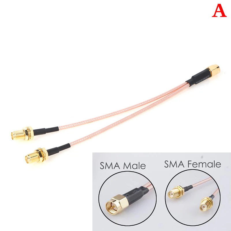 1PC SMA To 2X SMA Male Female Y Type Splitter Combiner Jumper Cable Pigtail RG316