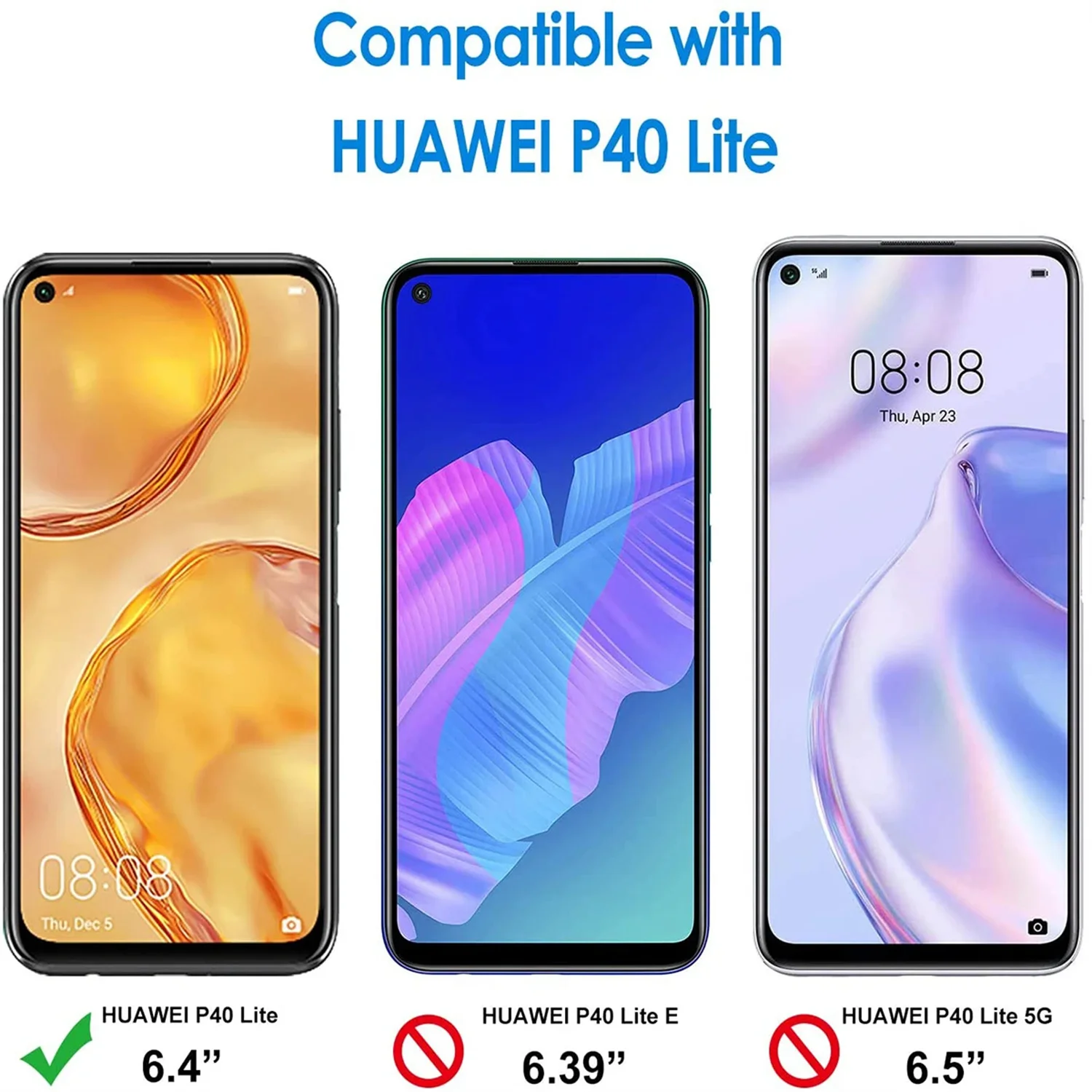 

2/4Pcs HD Tempered Glass Screen Protector for Huawei P40 Lite - Clear Film Cover for Mobile Phone