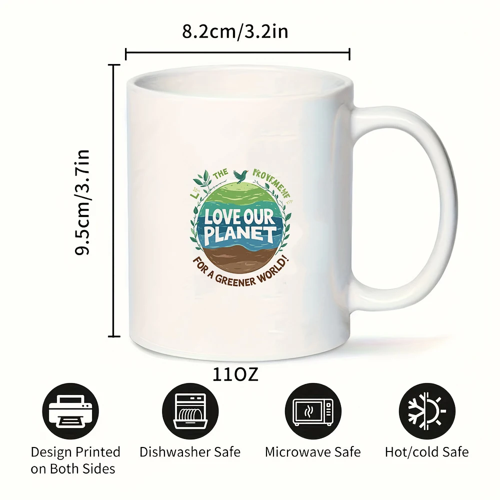 صديقة للبيئة 11oz Earth Globe Mug Love Earth Green Planet Cup عيد الميلاد كأس مكتب الأسرة #3