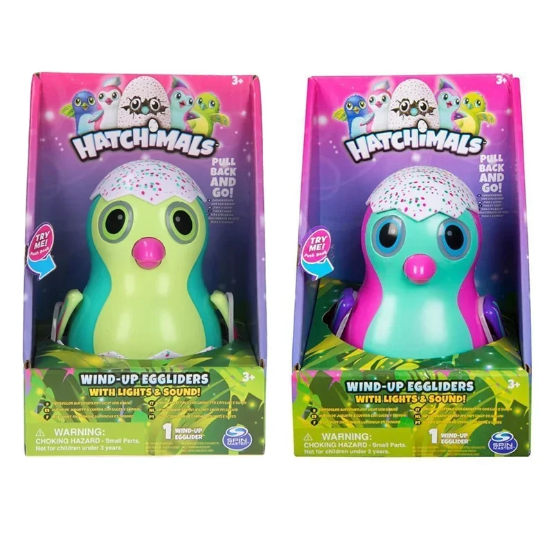 Geassorteerde originele lichten Geluid Muzikale Pull Back Egglider Wind-Up Uitkomen Eieren Pinguïn Speelgoed voor kinderen Verjaardag Kerstcadeau