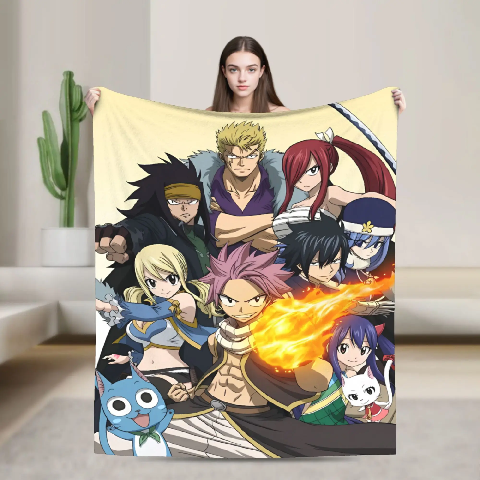 Brave Fairy Tail Team Adventure Warm Soft Blanket  Plush Throw Blanket Comfortable Bedroom Flannel Bedspread Sofa Bed Cover