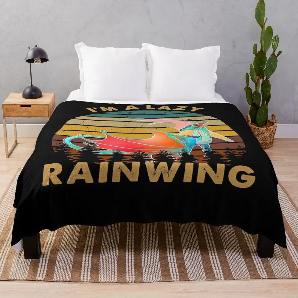 

I'm A Lazy Rainwing Dragon Vintage Wings Of Fire Shop Gifts Throw Blanket Loose manga Cute Blankets