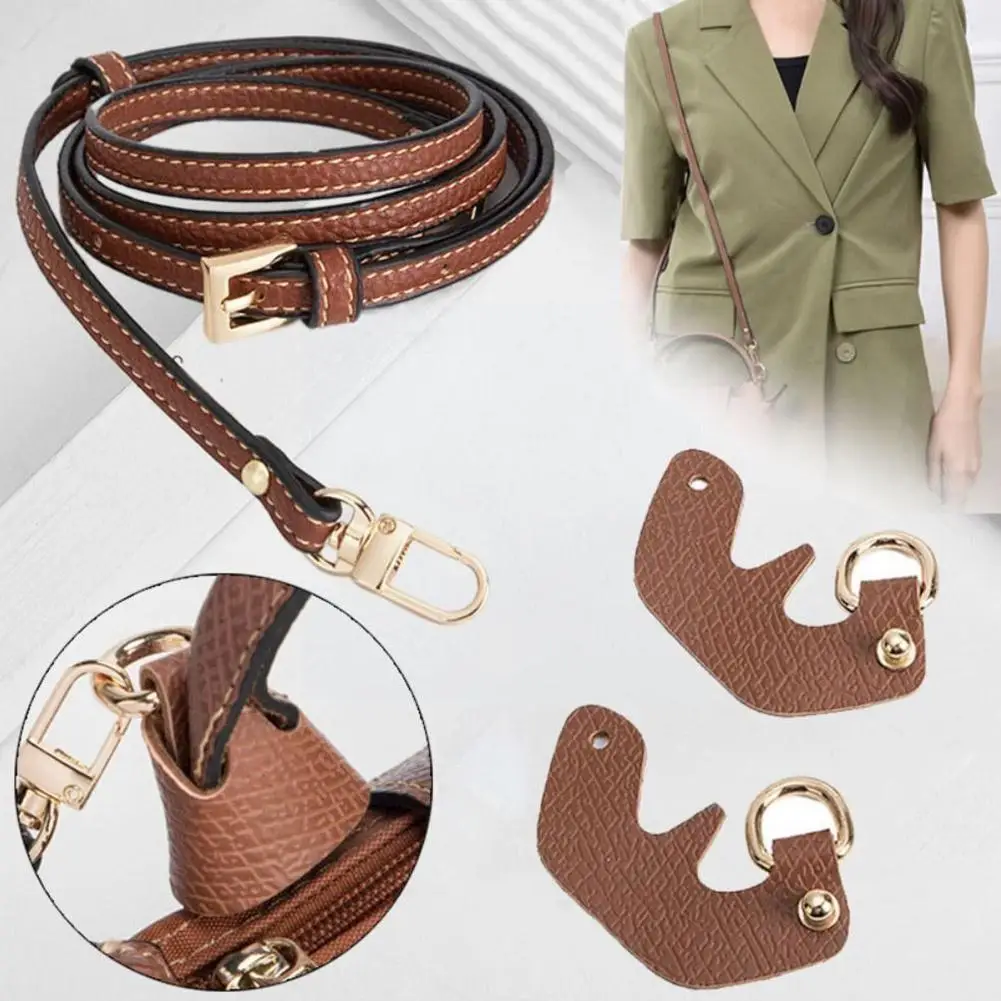 Crossbody Bag Strap For Long Punch-free Genuine Leather Shoulder Strap Set Transformation Crossbody Strap Bag Accessories N6L0