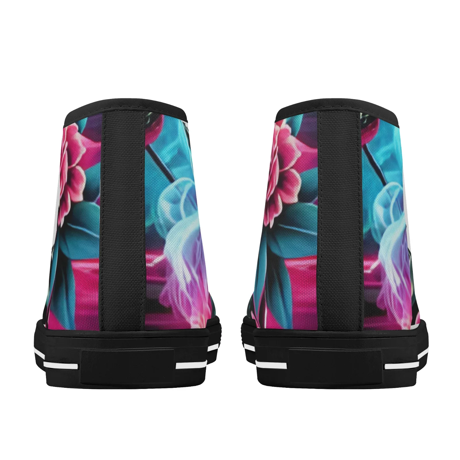 Custom Shoes Floral Skull Prints Classic High Top Canvas Shoes for Boys Girls Vulcanized Shoes Flats  Sneakers Footwears view 4