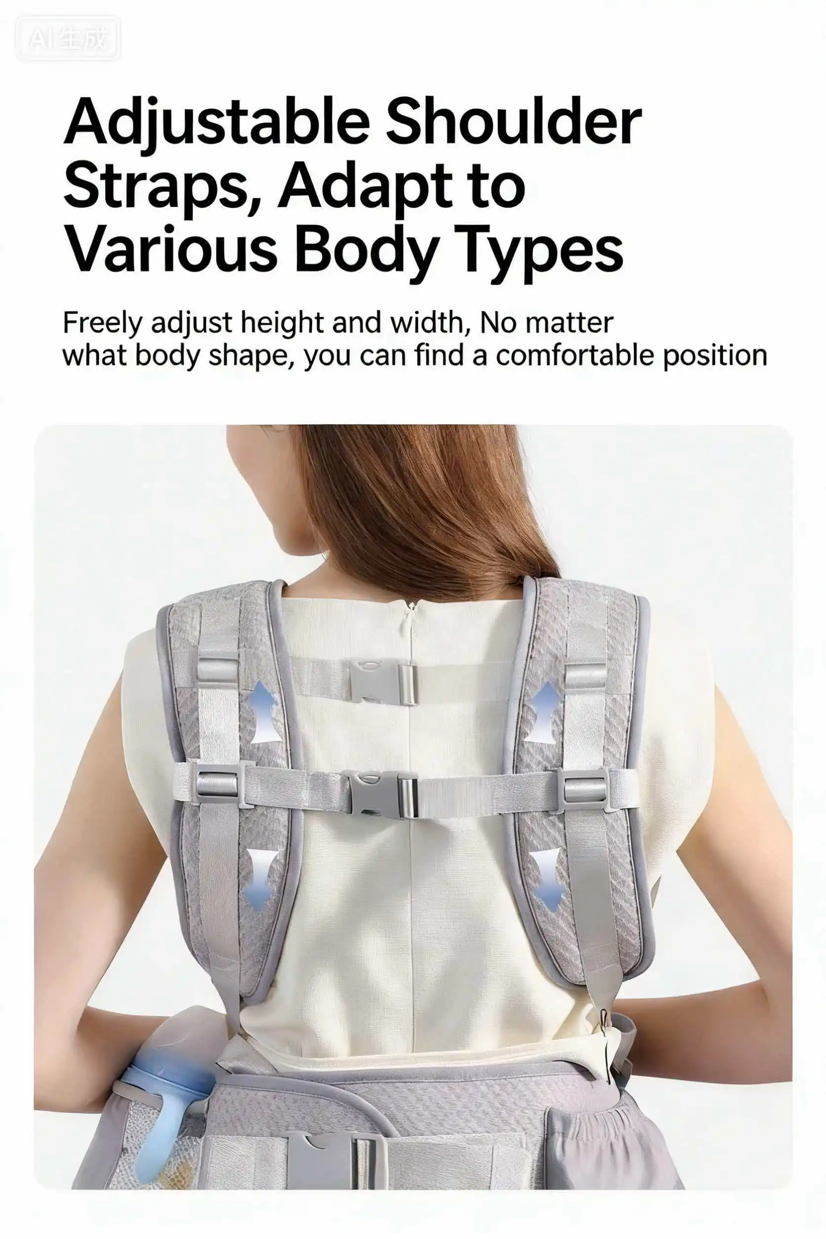 Neugeborenen 2026 Ergonomische Babytrage Rückentrage mit Hüftsitz für Säuglinge – Ergonomische Känguru-Babytrage für vorne, Reise-Babywickel – Detail 5