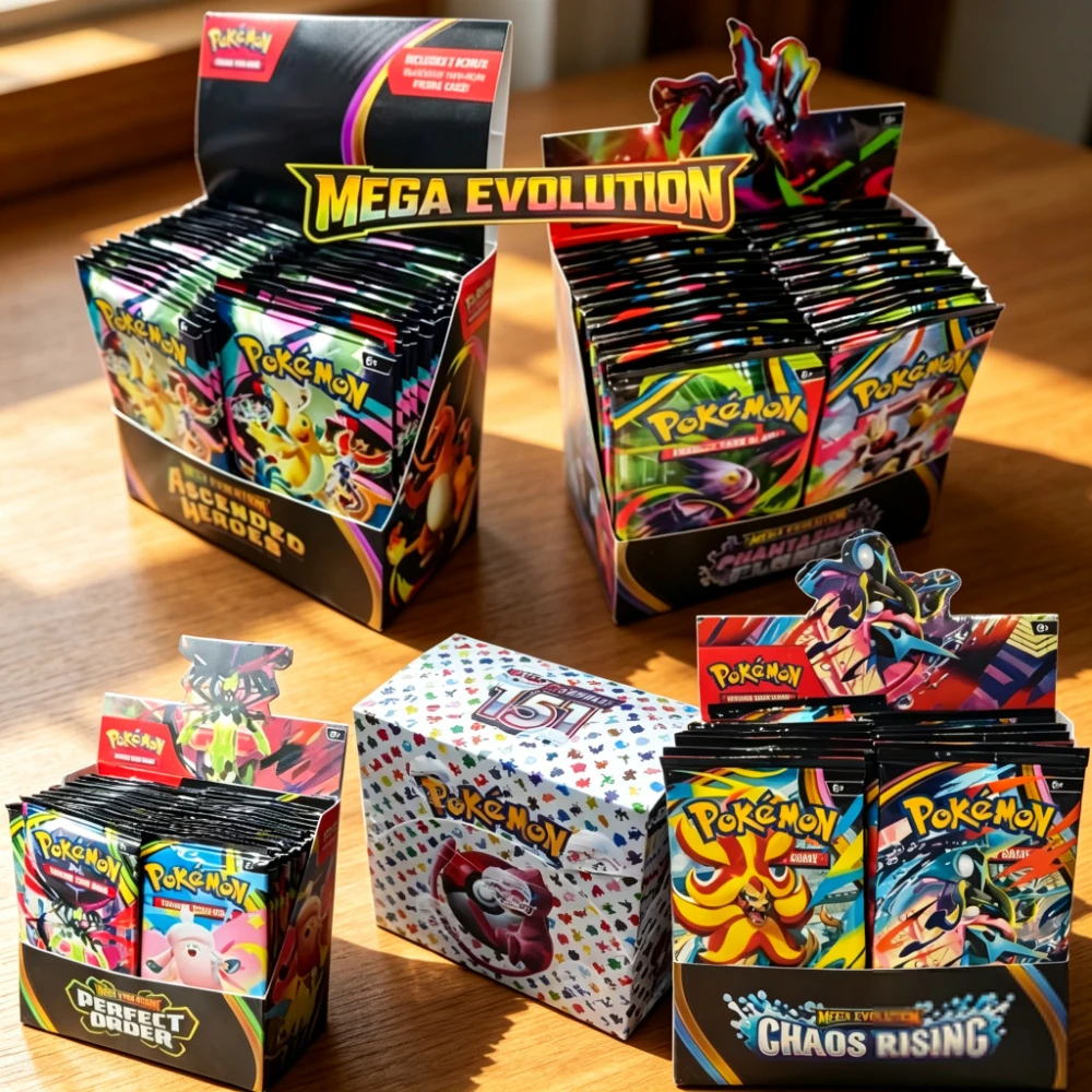 90/360PCS Pokémon Card Packs 151, ASCENDED HEROES. Evolutions, PALDEAN FATES, Renforts anglais, Carte de combat à collectionner en cadeau