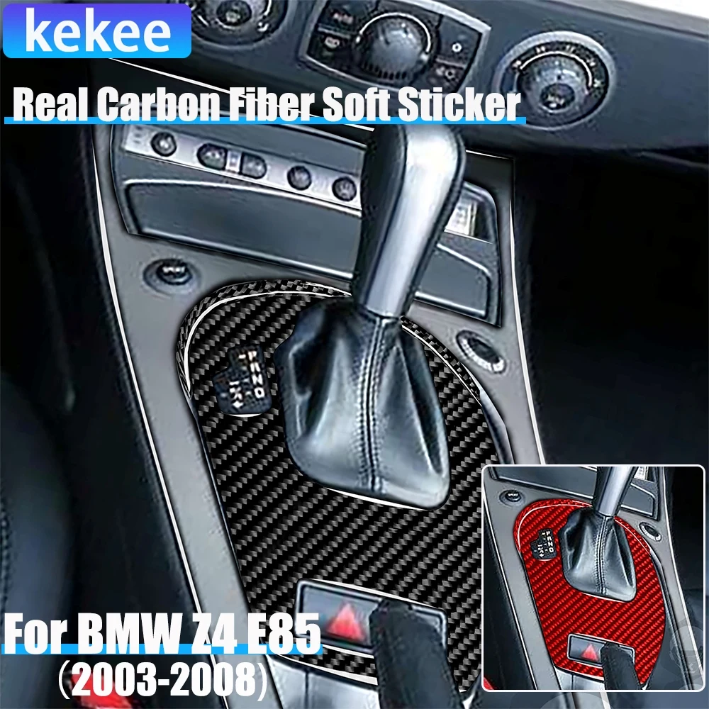 

Real Carbon Fiber Car Accessories Automatic Gear Decorative Cover Soft Sticker For BMW Z4 E85 2003 2004 2005 2006 2007 2008