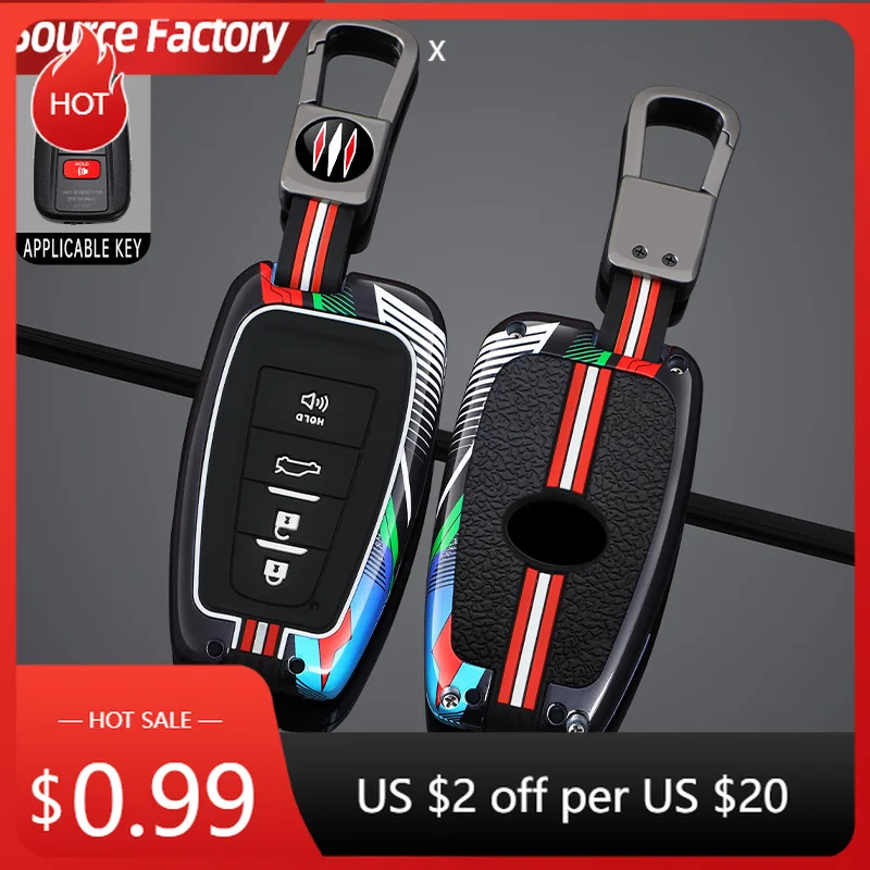 

Автомобильные наклейки, автомобильный чехол для ключей из цинкового сплава, сумка для Toyota CHR Camry Corolla RAV4 Highlander C-HR Prius Land Cruiser Prado