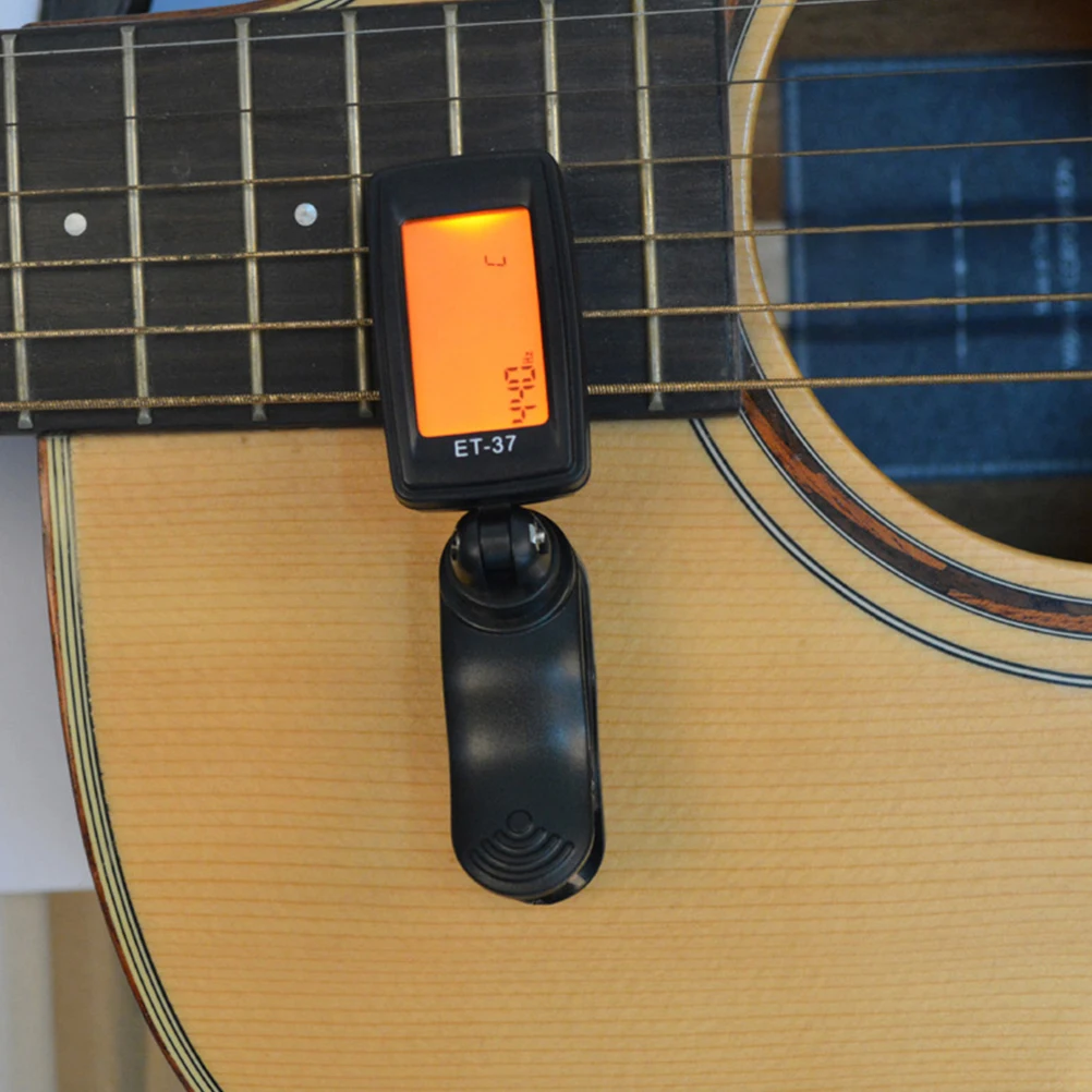 

1pc Guitar Ukulele Tuner Black Digital Display Plucked Instrument Organ Stop Pizzicato Musical Instrument Tuner For Guitar