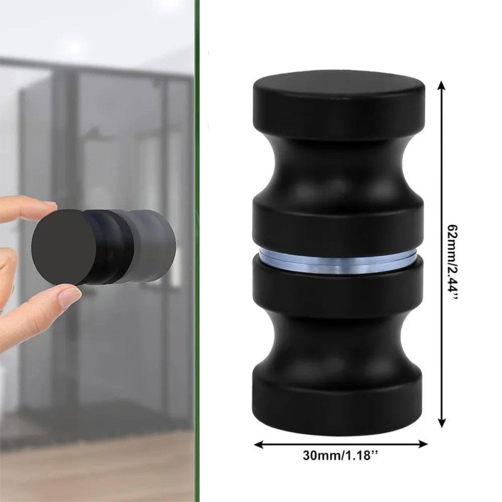 Bathroom Shower Cabinet Handle Back to Back Door Handle Practical Aluminum Alloy Glass Door Knob Bathroom Hardware Home Decor