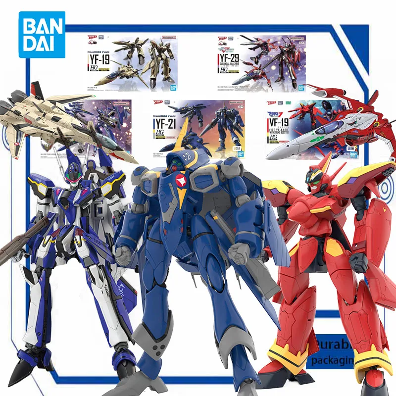 Bandai Original MODEL KIT GUNDAM HG 1/100 Macross series Anime Action Figure YF-19 Assembly Model Toys  Model Gifts For boys