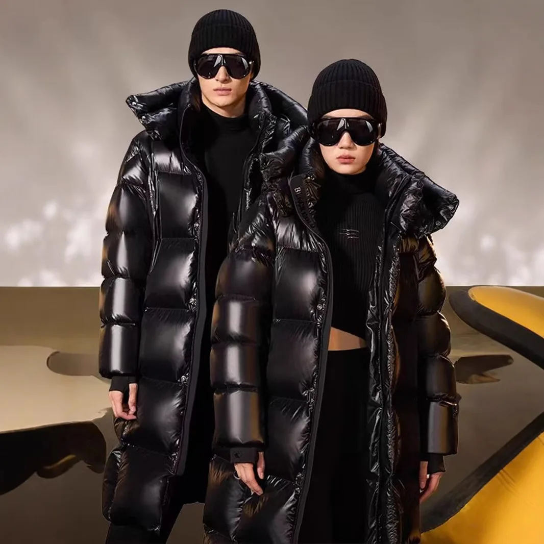 

Women Parkas Hooded Solid Parka Long Sleeve Spliced Zipper Jackets Outerwear Pockets Loose Fit High Street Windbreaker 2025