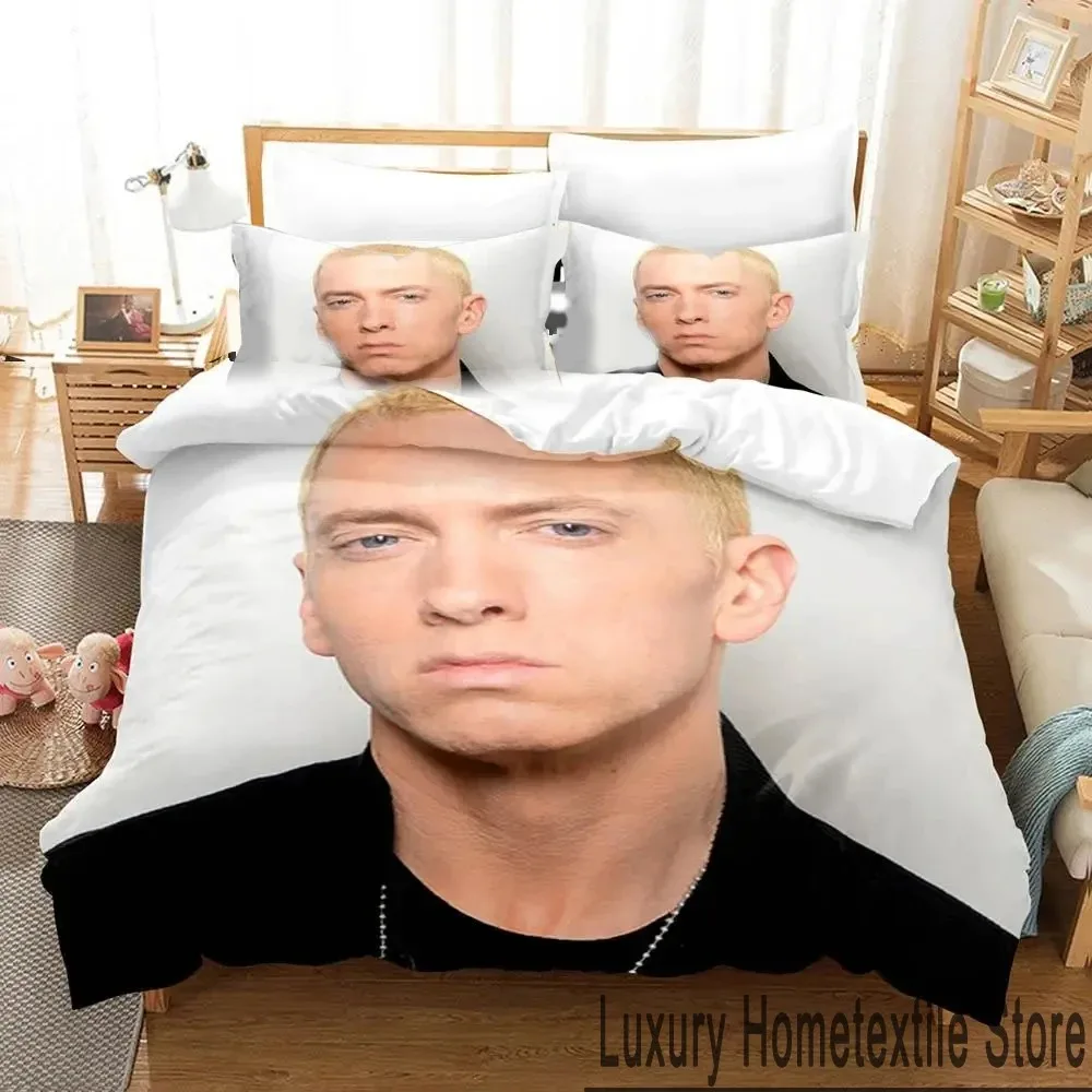 3D Print Eminem Rapper Bedding Set Boys Girls Twin Queen King Size Duvet Cover Pillowcase Bed boys Adult Home Textileextile