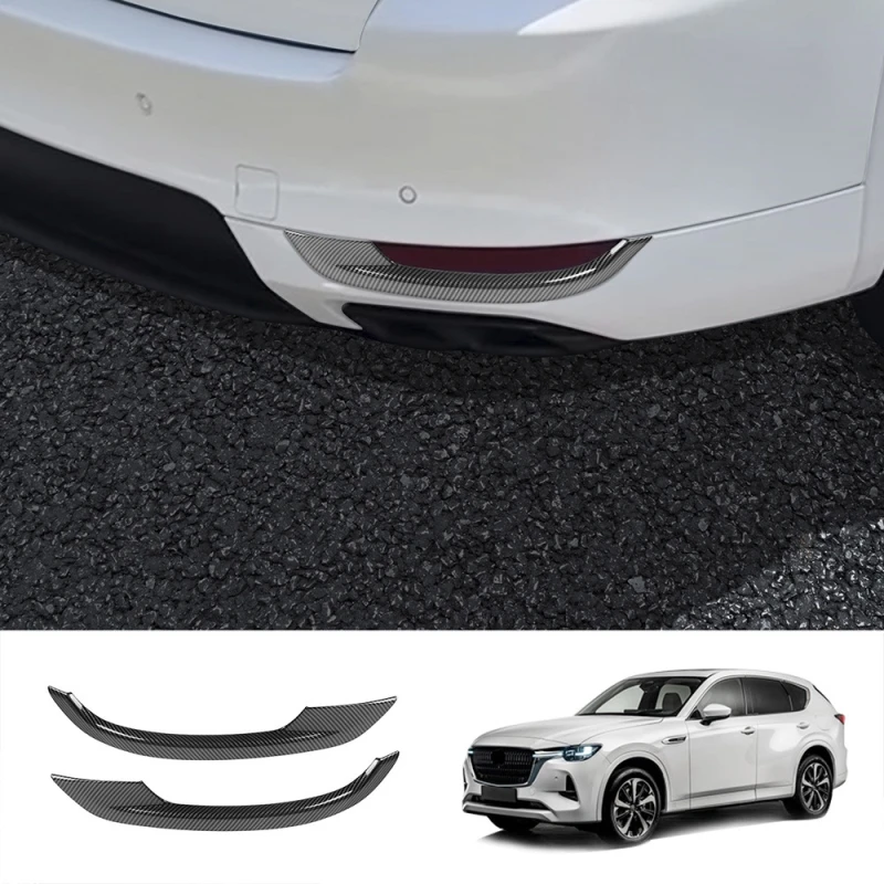 For Mazda CX-60 CX60 CX 60 2022 2023 2024 ABS carbon fiber Rear Fog Light Foglight Lamp Cover Trim Foglamp Reflector sticker