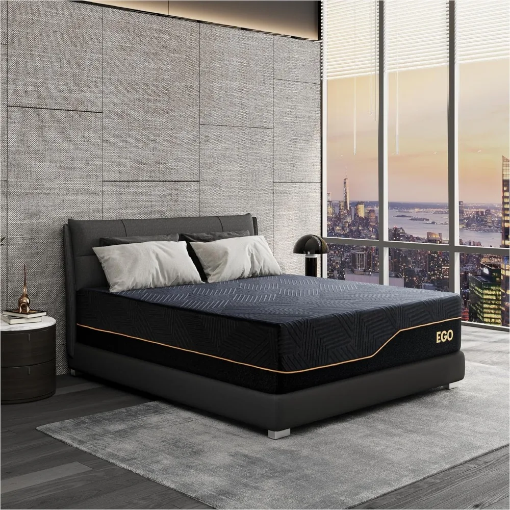 Bed Mattresses Cooling Knit Fabric Cover Mattress Queen 14 Inch Memory Foam Mattress in a Box Black 80”x60” Folding Inflatable