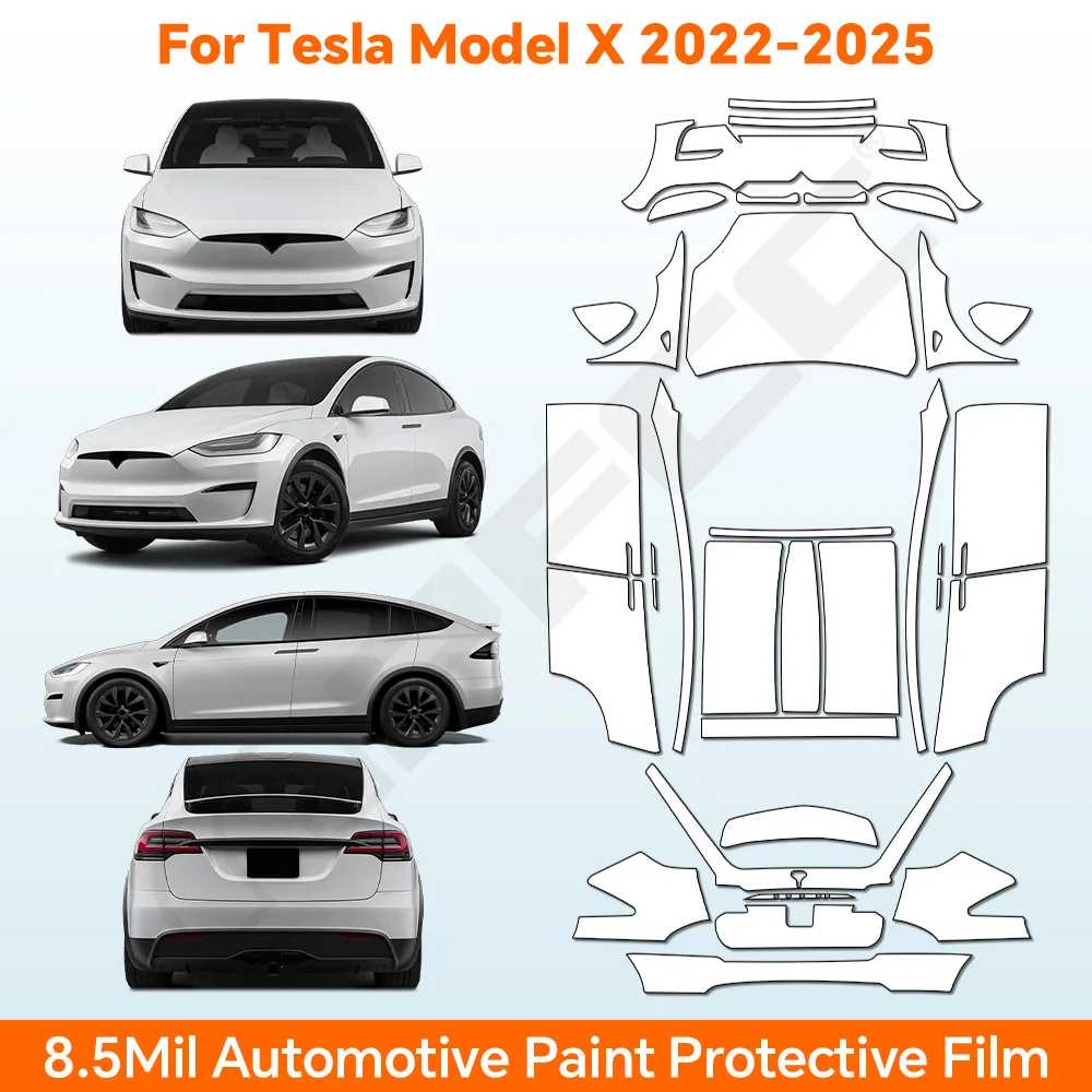 

9Mil TPU Paint Protection Film Pre-cut PPF For Tesla Model X 2022-2025 Car Body Anti-Scratch Clear Bra Resistant Invisible Cover