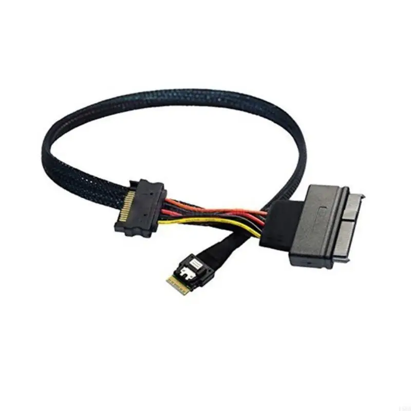 D5BB คุณภาพ SASSFF-8654 4I 38PIN ถึง SAS8639U.2 สายเคเบิลข้อมูลสำหรับการเชื่อมต่อที่มั่นคงในระบบจัดเก็บระดับองค์กร