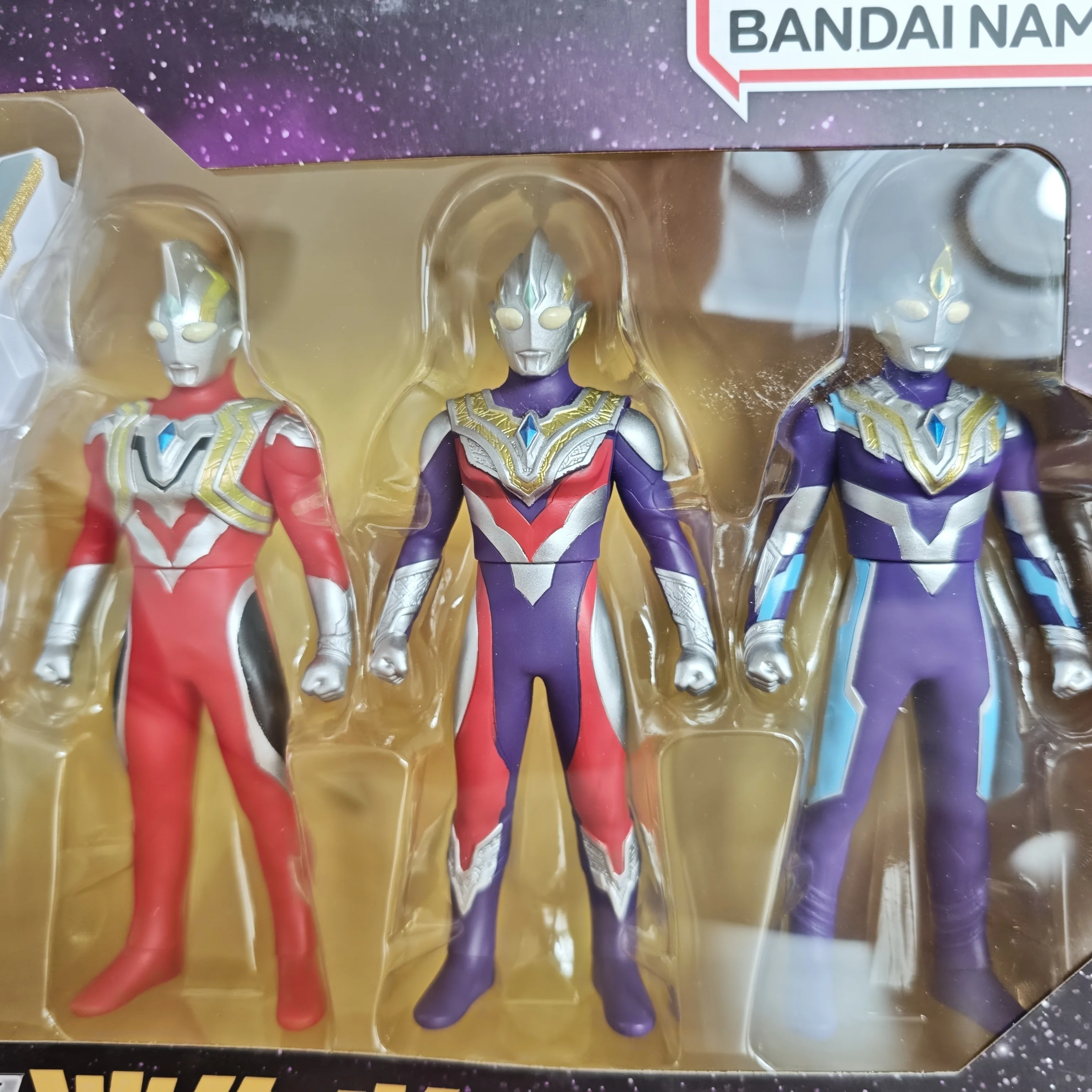 Bandai genuíno gatilho ultraman mini conjunto de luxo dispositivo transformador som produzindo figura ação posable brinquedo colecionável presente
