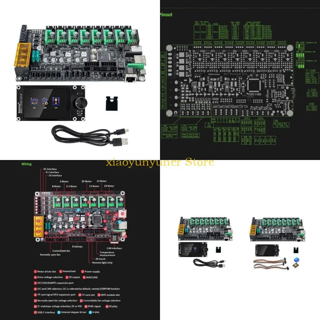 

P9JB аксессуары для 3D-принтеров MkS Monster8 V2 плата управления материнская плата 3D-принтера 8 осей