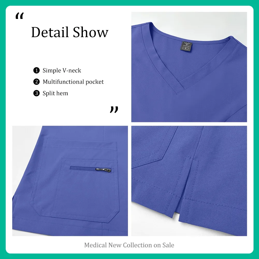 زي الممرضات الطبية طب الأسنان الزي الجراحي غير لزجة الشعر الحيوانات الأليفة الاستمالة عمال النساء الدعك مجموعات الصيدلة ملابس العمل