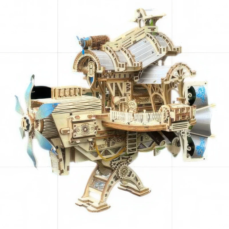 

OUZEY 3D Wooden Puzzle Set - Pirate Ship & Carousel Models, Rotating Ferris Wheel Building Kit for Adults & Teens Age 14+