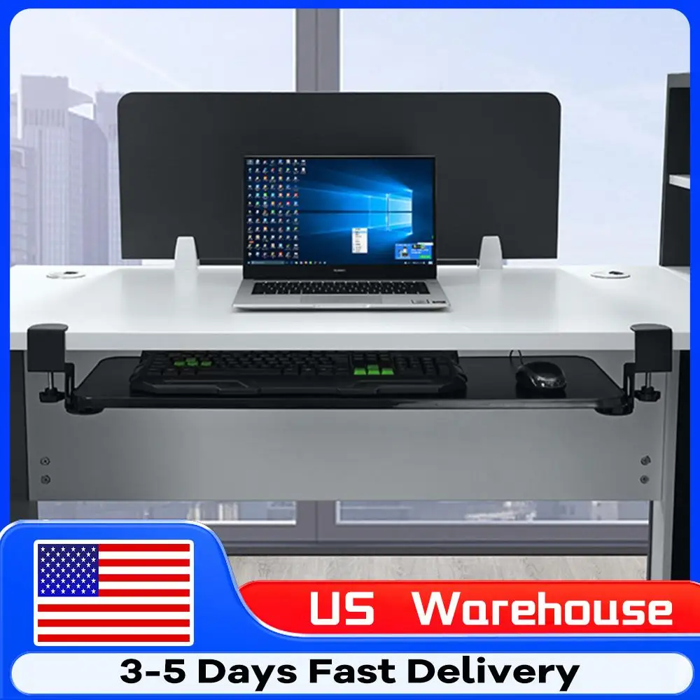 

Выдвижной лоток для клавиатуры, регулируемый по высоте выдвижной ящик для компьютерной клавиатуры под столом, выдвижной держатель для клавиатуры