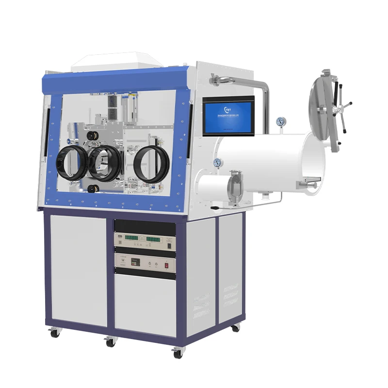 Three-source thermal evaporation coater with single-station glove box for lab