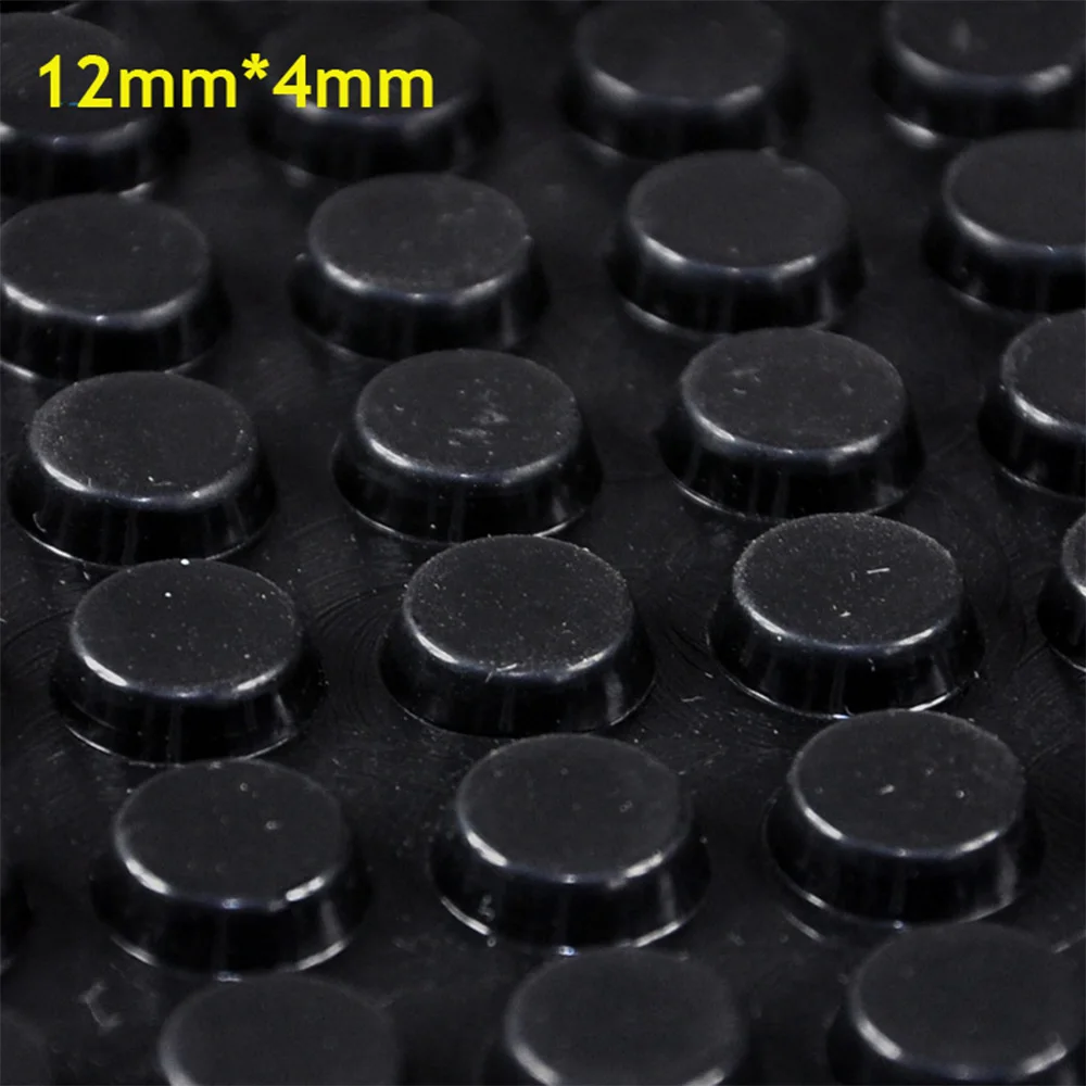 

64pcs/128pcs 12mm*4mm Black Self Adhesive Soft Anti Slip Bumpers Silicone Rubber Feet Pads Great Silica Gel Shock Absorber