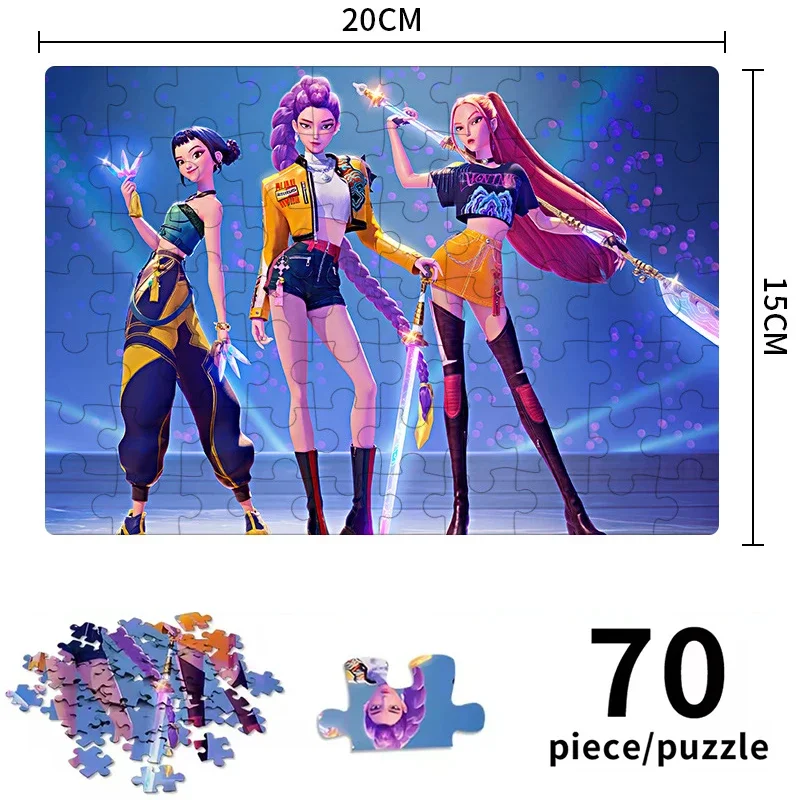 Kpop Demon Hunters puzzle Giocattoli Gioco da tavolo Rumi Mira Zoey Huntrix Modello di personaggio Decorazioni da collezione Regali per bambini