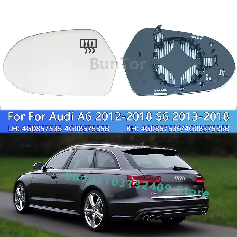 For Audi A6 C7 2012-2018  Left&Right Rearview Mirror/Car Parts/ RS6 2013-2018 Side Wing Mirror Glass/ 4G0857535 4G0857535B