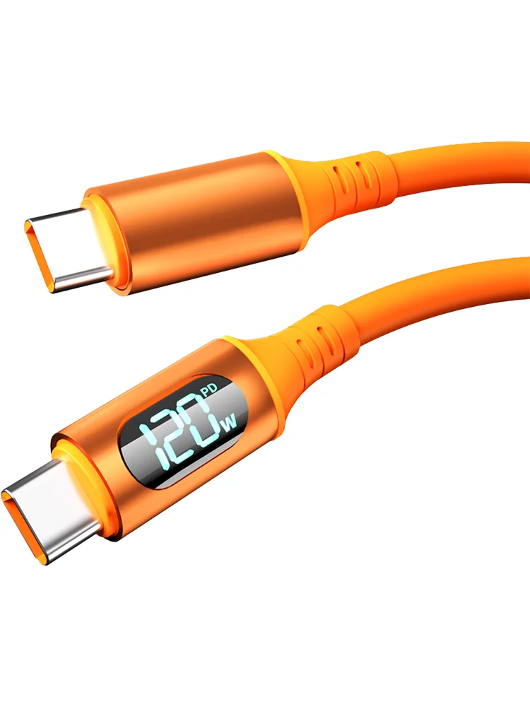 NNBILI 120W USB Typ-C-auf-Typ-C-Kabel mit LED-Anzeige, schnelles Laden, USB-A-auf-Typ-C-Datenkabel für Samsung, Honor, Oneplus zum Aufladen