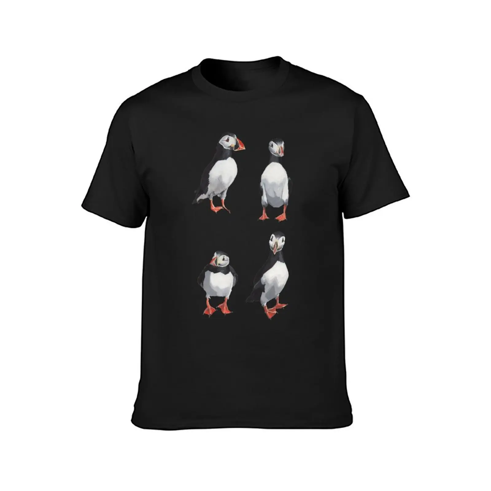 Puffins T-Shirt Aesthetic clothing blanks korean fashion customs black t shirts for men