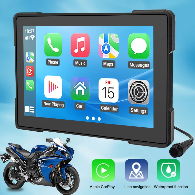 5Inch Motorcycle Wireless Apple Carplay Android Auto Portable Navigation GPS Screen IPX7 Waterproof Display