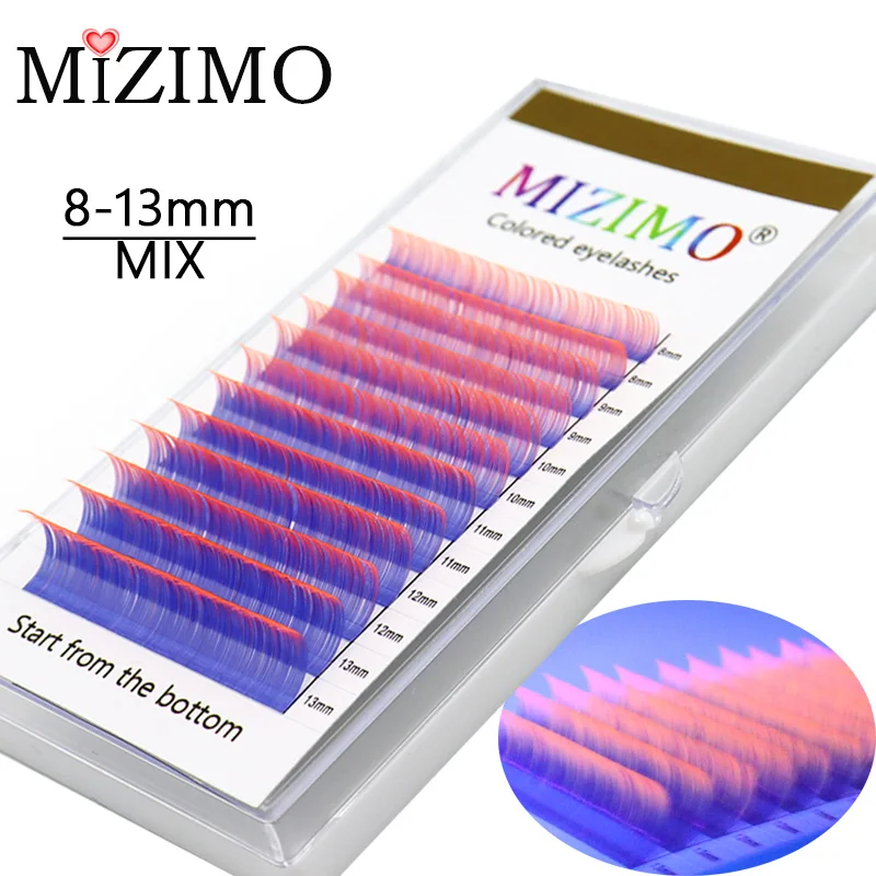 New UV Neon Lash Extenions Glow in the Dark lashes Fluorescent Green Bright Colorful Bulk Classic Individual Eyelash Extension