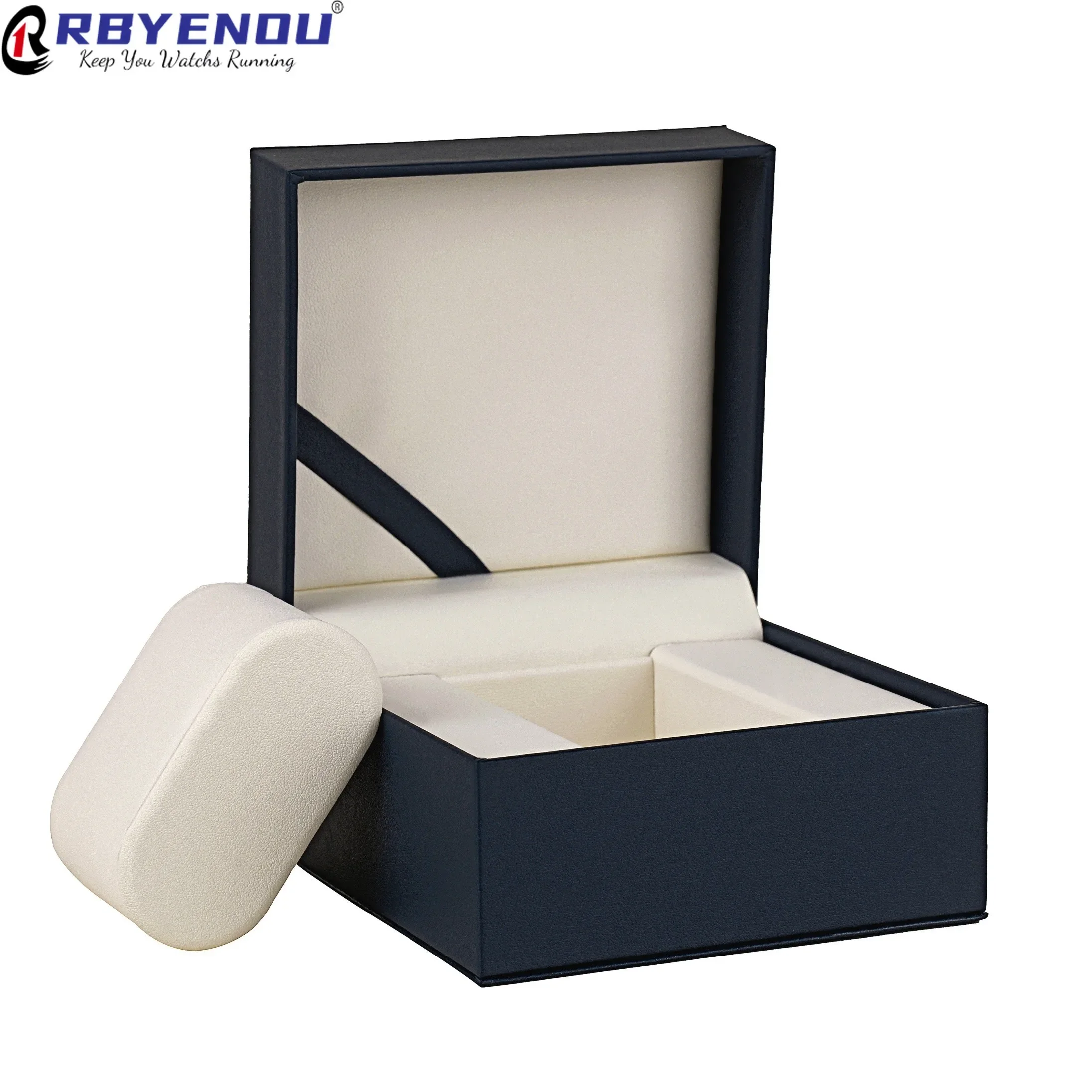 OEM Exquisite Blue &White Watch Case Custom Logo Perfect For Personal Gift Corporate Branding Travel Storage Organizer